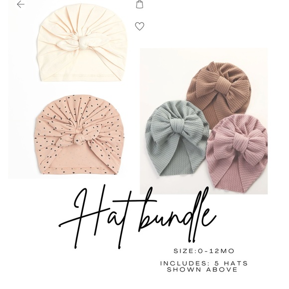 Other - Baby Knot / Bow Hat Bundle of 5